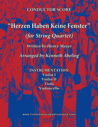 Book cover for Herzen Haben Keine Fenster (for String Quartet)