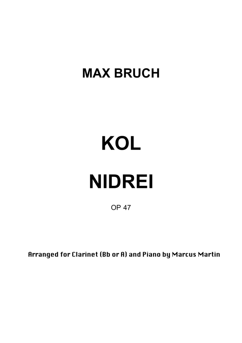 Kol Nidrei arranged for Clarinet (Bb or A) and Piano image number null