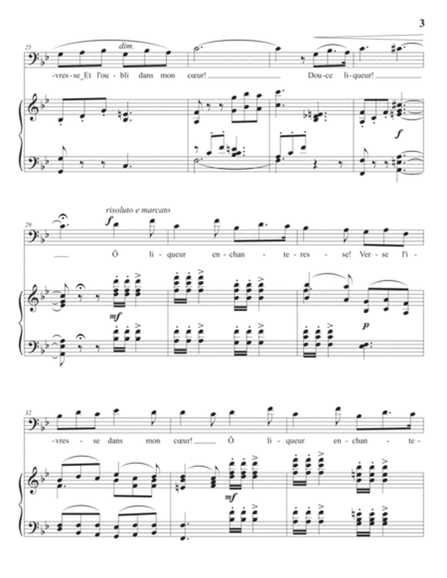 Ô vin, dissipe la tristesse (B-flat major; audition edition with readable piano reduction)