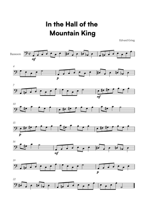 Book cover for Edvard Grieg - In the Hall of the Mountain King (for Bassoon Solo)