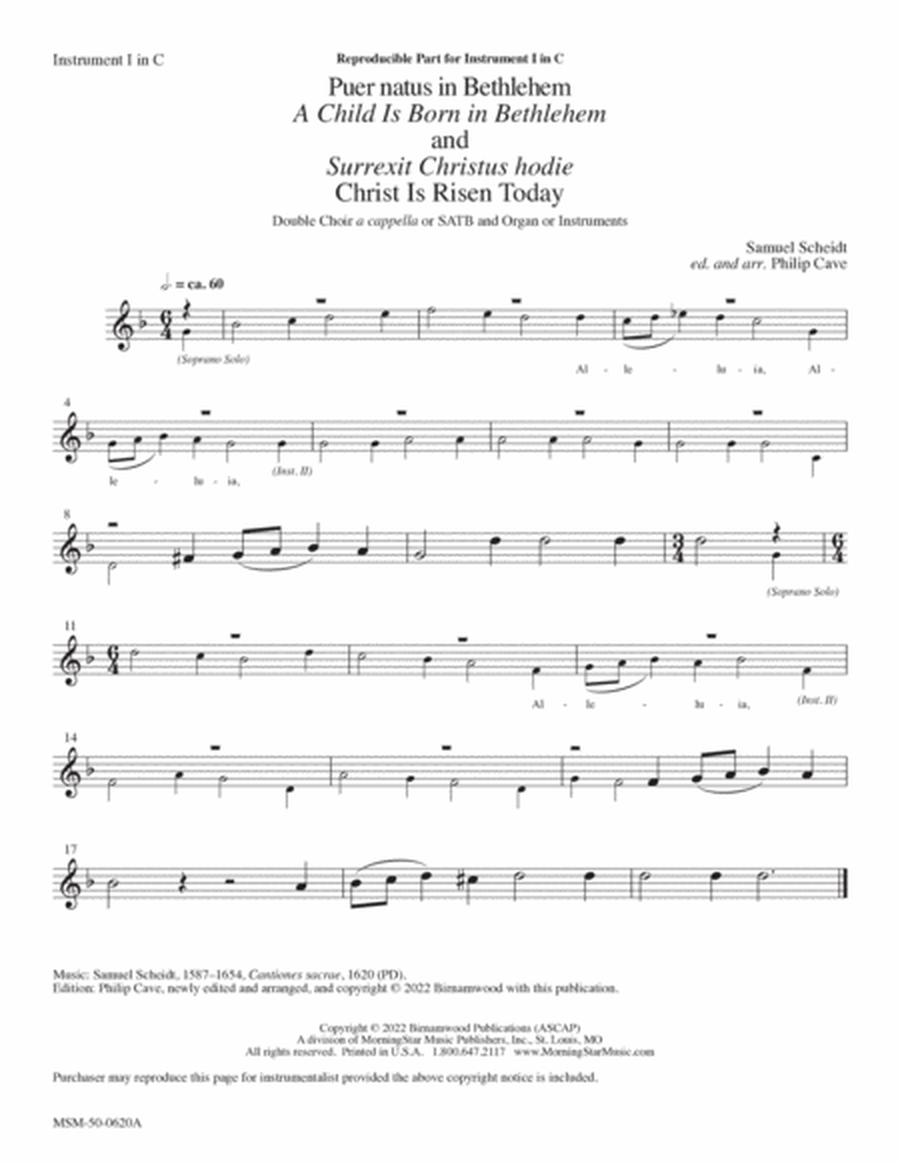 Puer natus in Bethlehem and Surrexit Christus hodie: A Child Is Born in Bethlehem and Christ Is Risen Today (Downloadable Instrumental Parts)