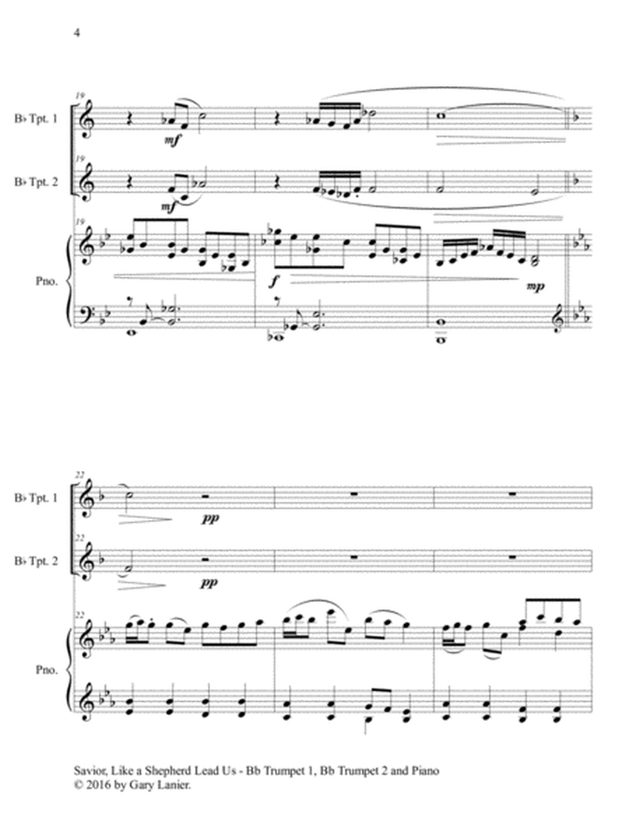 SAVIOR, LIKE A SHEPHERD LEAD US (Trio – Bb Trumpet 1, Bb Trumpet 2 & Piano with Parts) image number null