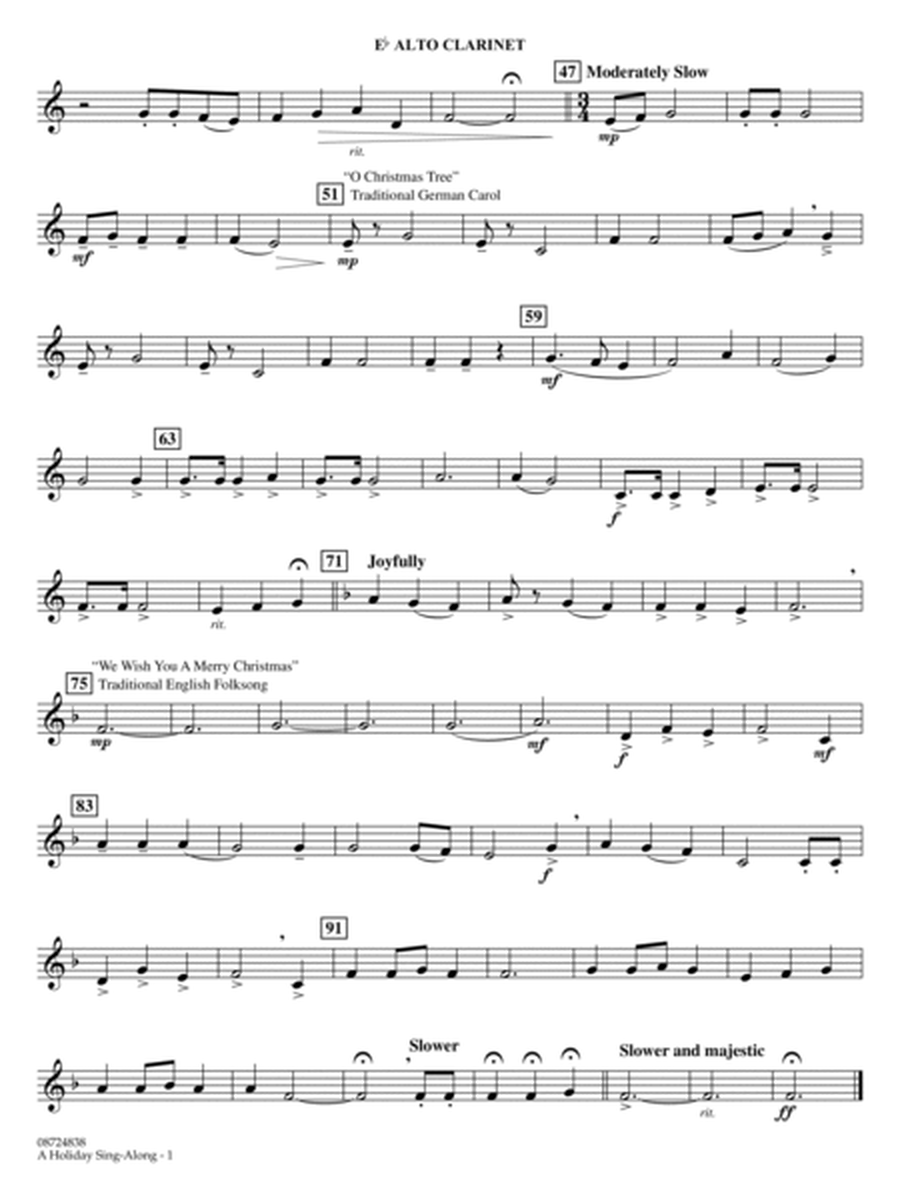 A Holiday Sing-Along - Eb Alto Clarinet