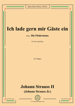 Book cover for Johann Strauss II-Ich lade gern mir Gäste ein(No.7),in E Major