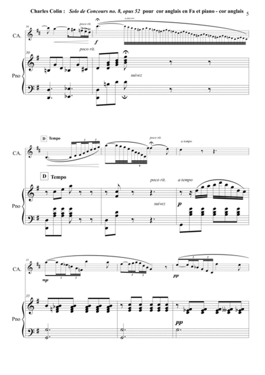 Solo de Concours, Opus 52 arranged for english horn and piano