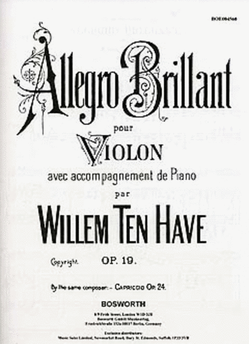 Ten Have - Allegro Brilliant Violin/Piano