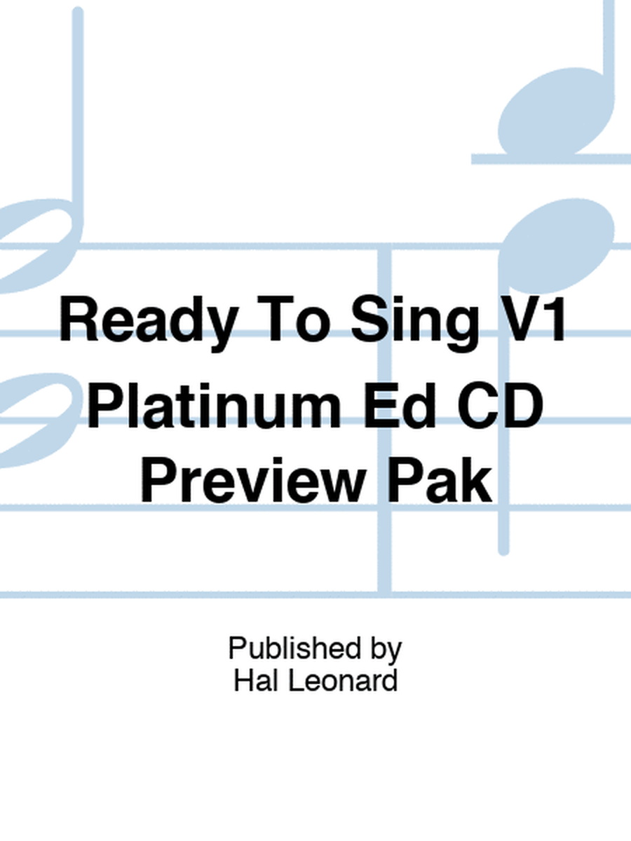 Ready To Sing V1 Platinum Ed CD Preview Pak