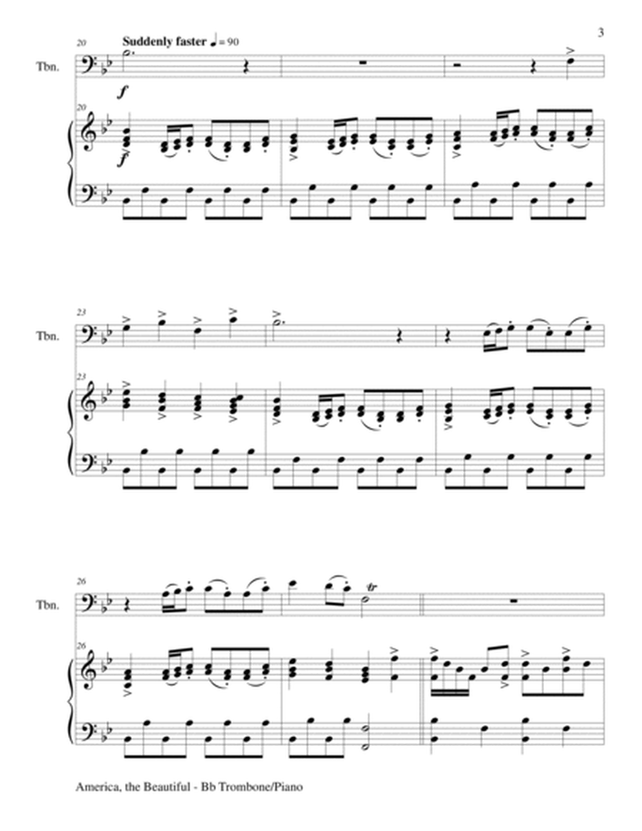 AMERICA, THE BEAUTIFUL (Duet – Trombone and Piano/Score and Parts) image number null