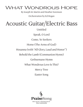 Book cover for What Wondrous Hope (A Service of Promise, Grace and Life) - Acoustic Guitar/Electric Bass