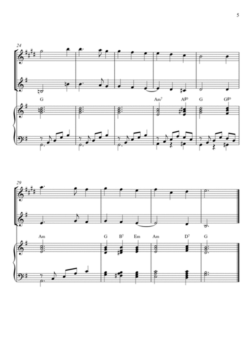 Traditional - Away In A Manger (Trio Piano, Alto Saxophone and Violin) with chords image number null
