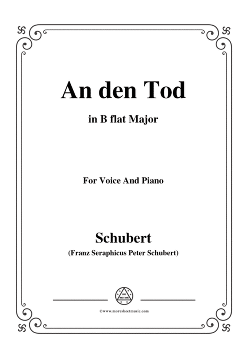 Schubert-An den Tod,in B flat Major,for Voice&Piano image number null