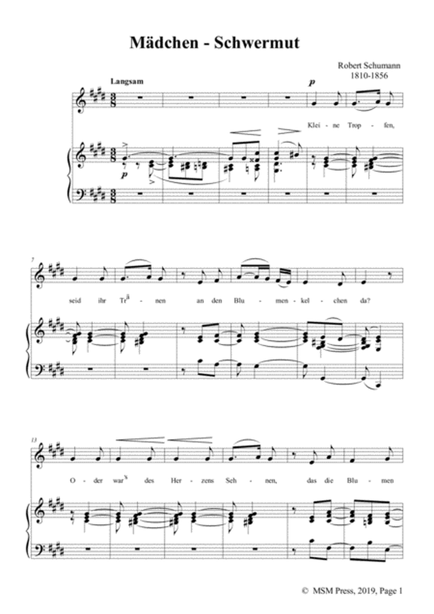 Schumann-Mädchen-Schwermut,Op.142 No.3,in c sharp minor,for Voice&Piano