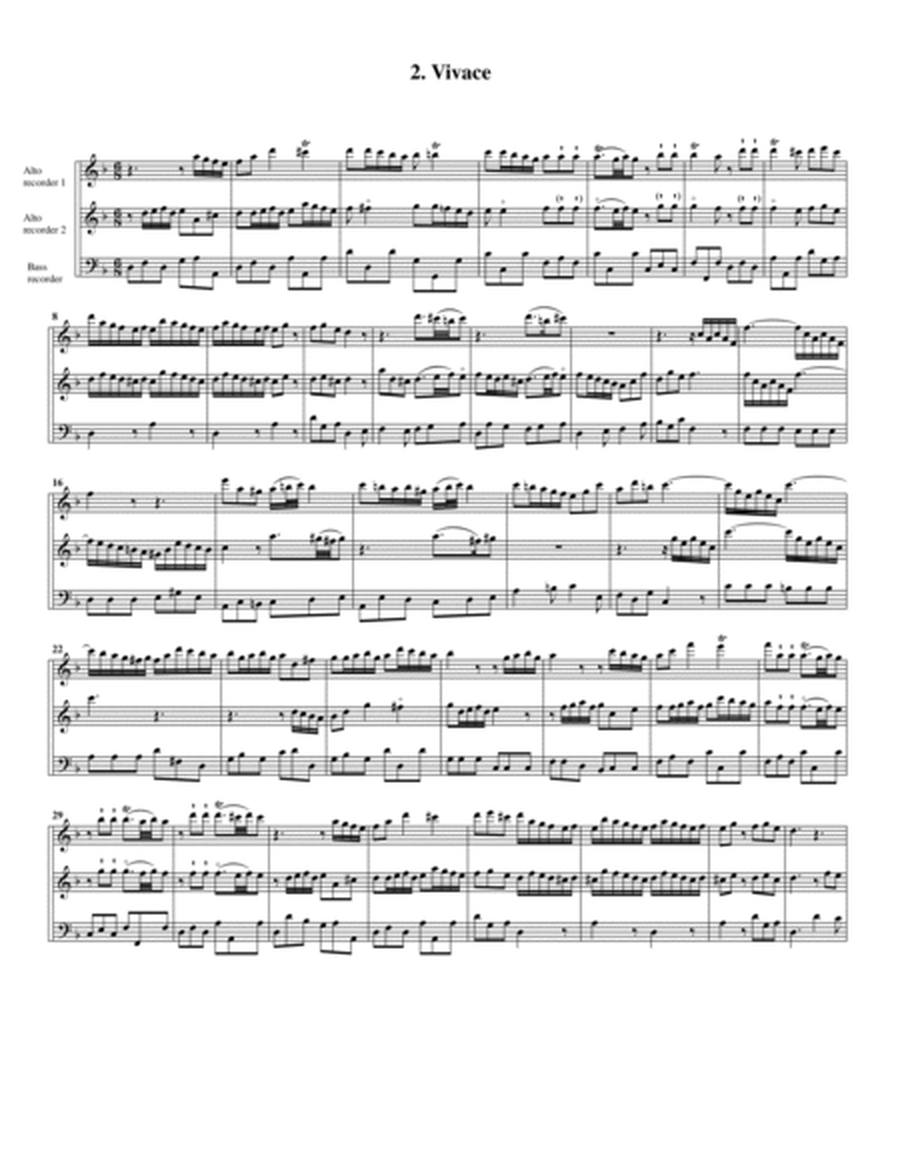 Trio sonata TWV 42:c2 (Essercizii musici, trio no.1) (arrangement for 3 recorders)