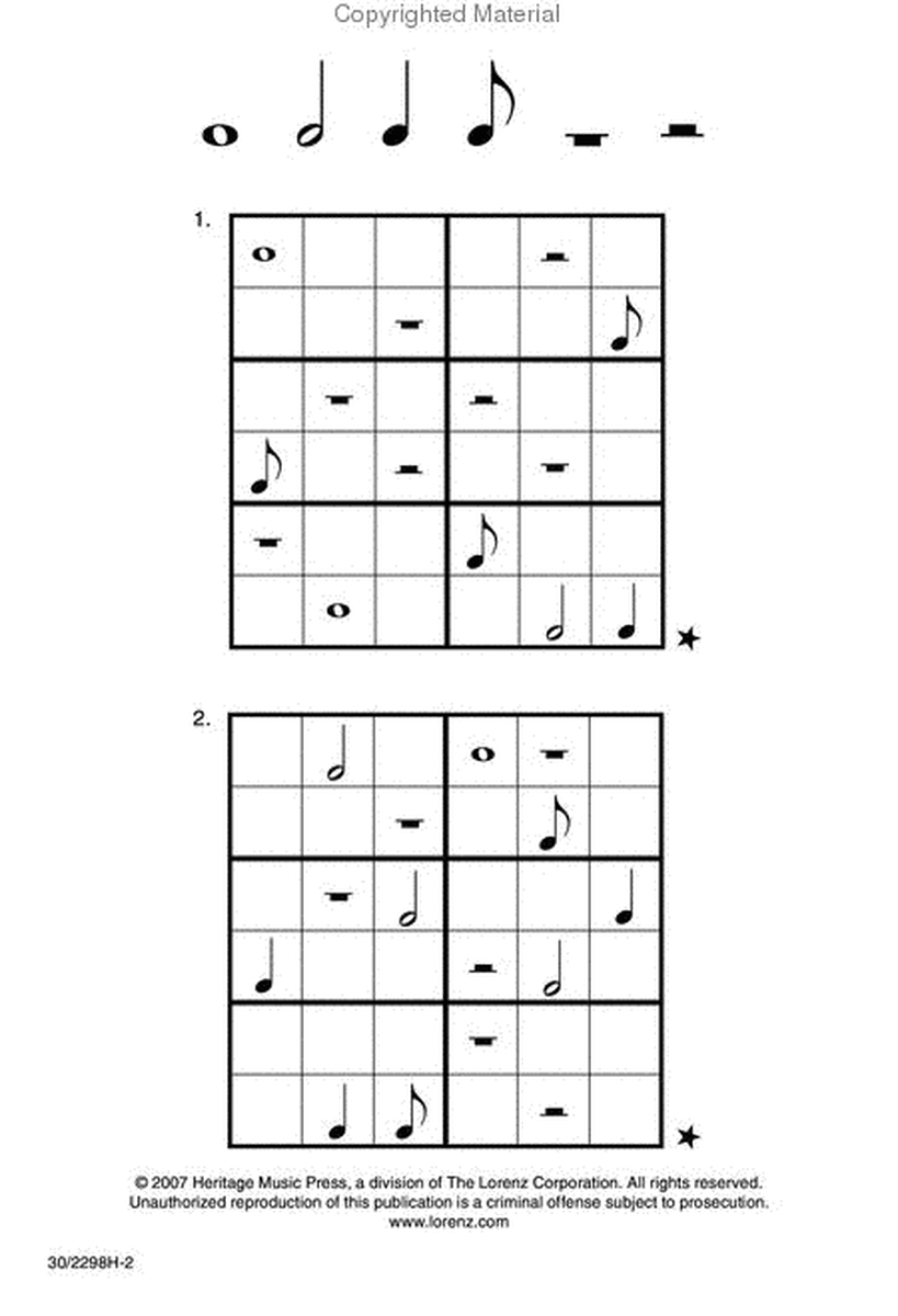 Music Sudoku Six-Square, Set 1