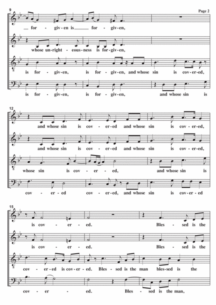Blessed Is He A Cappella SATB image number null