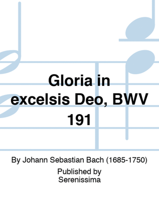 Book cover for Gloria in excelsis Deo, BWV 191