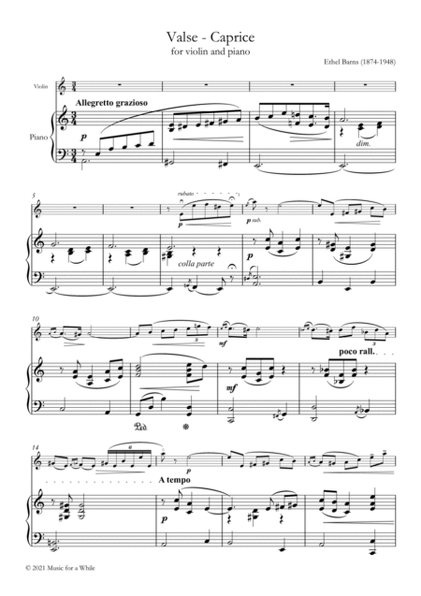 Ethel Barns - Valse Caprice for violin and piano (score and violin part)