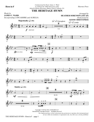The Heritage Hymn (arr. Heather Sorenson) - F Horn