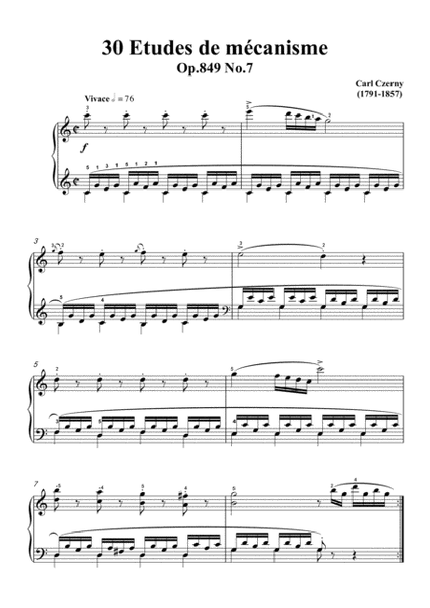 Czerny-30 Etudes de mécanisme,Op.849 No.7,Vivace in C Major,for Piano image number null