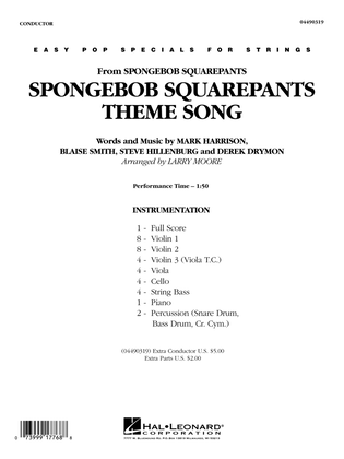 Book cover for Spongebob Squarepants (Theme) (arr. Larry Moore) - Full Score