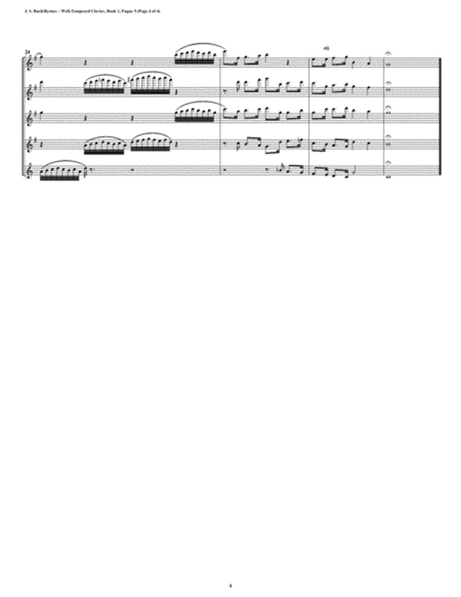 Fugue 05 from Well-Tempered Clavier, Book 1 (Flute Quintet) image number null