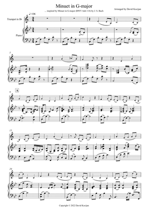Book cover for Minuet in G-major - EASY (trumpet in Bb & piano)