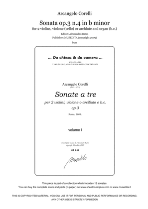 Book cover for Corelli, Sonata op.3 n.4 in b minor