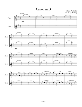 Book cover for Canon in D (Flute Duet)