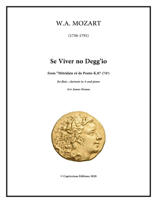 Book cover for Mitridate, rè di Ponto, K. 87 - Se viver non degg'io (Arr. James Strauss)