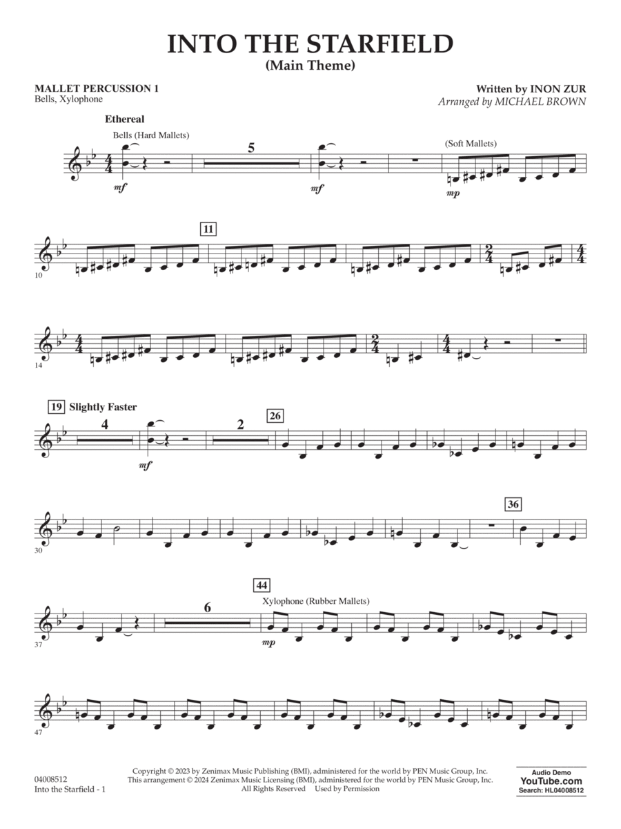 Into The Starfield (arr. Michael Brown) - Mallet Percussion 1