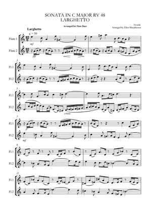 Book cover for VIVALDI Flute Duet - from Sonata in C Major, Larghetto RV 48