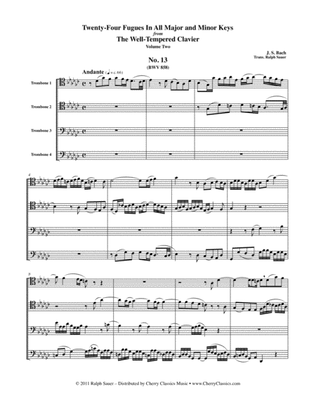 Twenty-Four Fugues from the Well Tempered Clavier volume 2 for Trombone Quartet