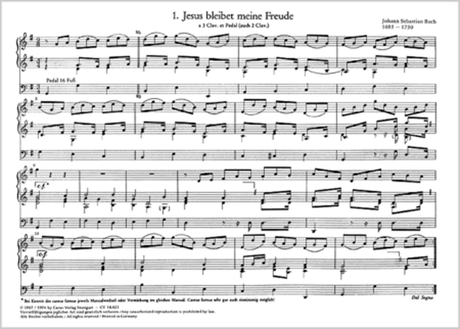 Six Organ Chorales based on cantata movements