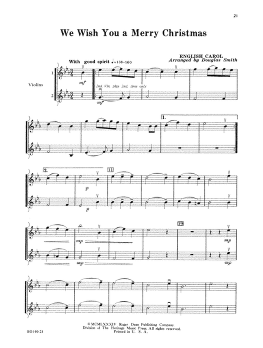 Christmas Folio for Four-Plus Strings - Violin