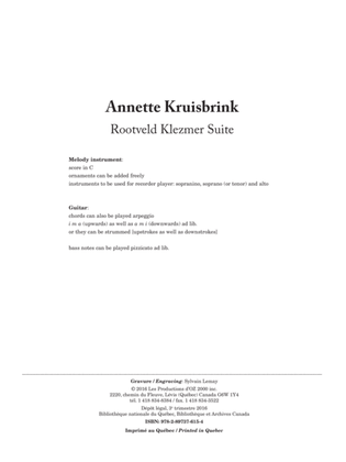 Book cover for Rootveld Klezmer Suite