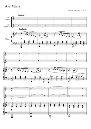 Book cover for Caccini "Ave Maria" piano trio / clarinet duet
