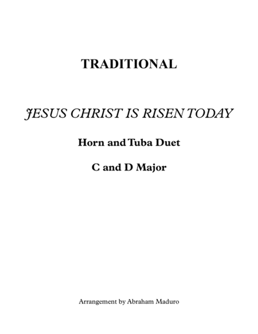 Jesus Christ Is Risen Today French Horn and Tuba Duet-Two Tonalities Included image number null