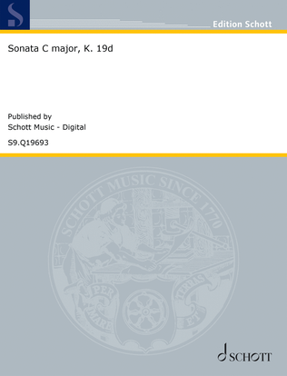 Book cover for Sonata C major, K. 19d