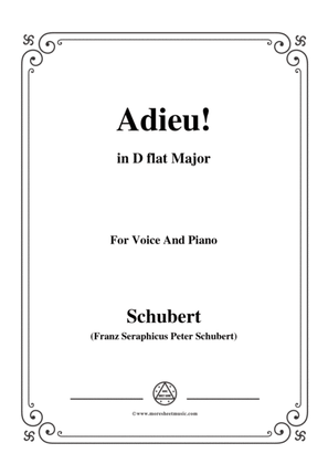 Schubert-Adieu!,in D flat Major,for Voice&Piano