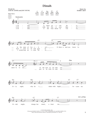 Dinah (from The Daily Ukulele) (arr. Liz and Jim Beloff)