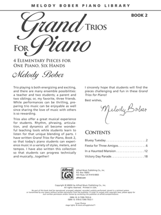 Book cover for Grand Trios for Piano, Book 2: 4 Elementary Pieces for One Piano, Six Hands