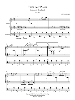 Book cover for Three Easy Pieces for piano in three hands 3. Polka