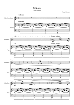 Book cover for Tomaz Nedoh: Sonata (for Alto Saxophone and Piano)