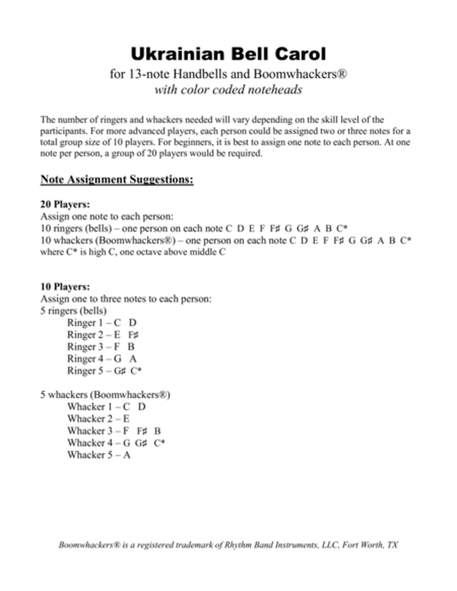 Ukrainian Bell Carol (for 13-note Bells and Boomwhackers with Color Coded Notes) image number null