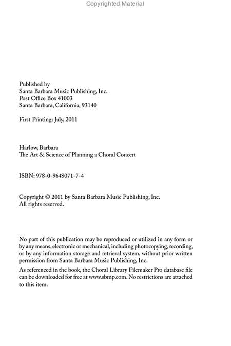 The Art and Science of Planning a Choral Concert - The Art and Science of Planning a Choral Concert