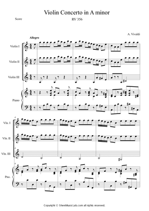 Book cover for Violin Concerto in A minor RV 356