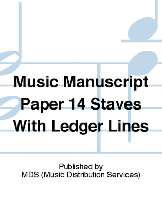 Book cover for Music manuscript paper 14 staves with ledger lines