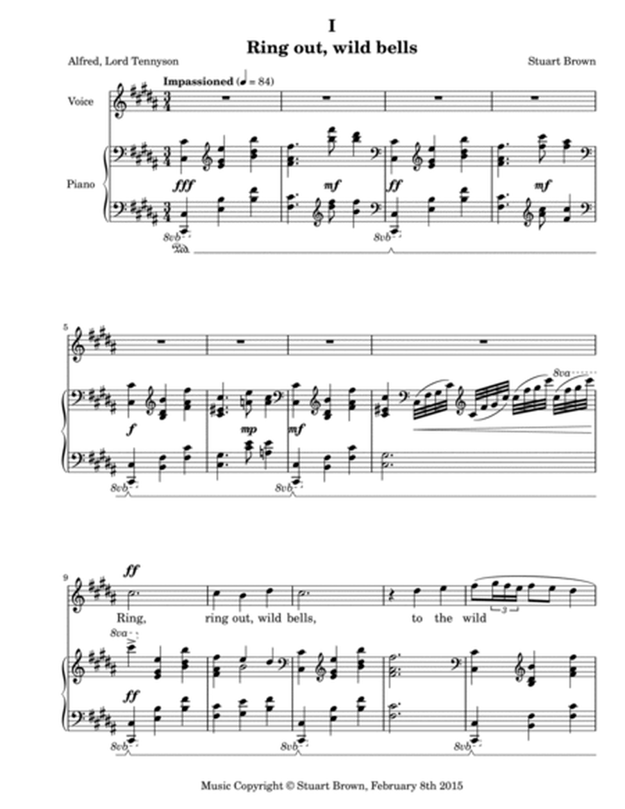 Idylls - five songs for solo high voice (soprano or tenor) and piano, based upon poems by Alfred, Lo image number null