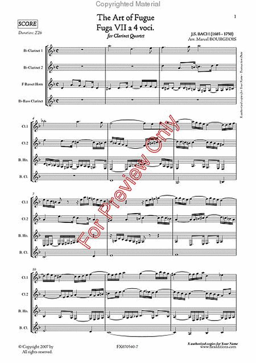 The Art Of Fugue Bwv1080, Fuga Vii image number null