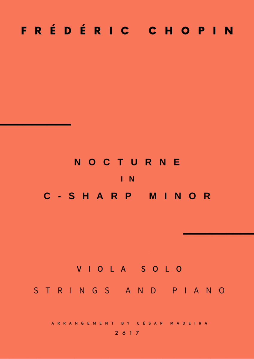 Nocturne No.20 in C Sharp minor - Viola Solo, Strings and Piano (Full Score and Parts) image number null